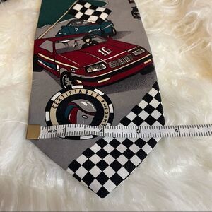 AMERICAN SPORTS  Men's Necktie Race Car Polyester Tie Vintage